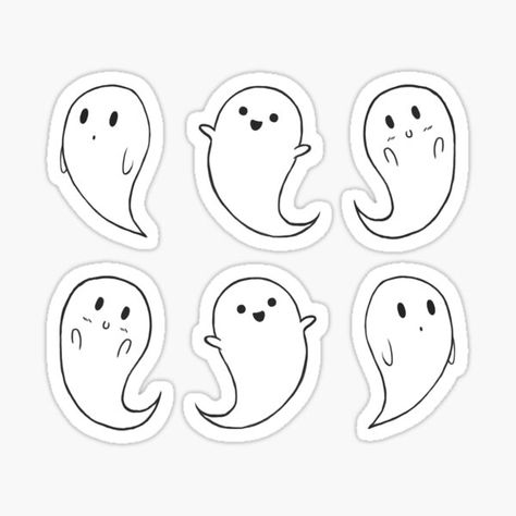 I needed some cute ghosts in my life. Do you? • Millions of unique designs by independent artists. Find your thing. Geniale Tattoos, Stickers Redbubble, Pola Sulam, Halloween Drawings, Halloween 2020, Dessin Adorable, Anime Stickers, Halloween Stickers, Aesthetic Stickers