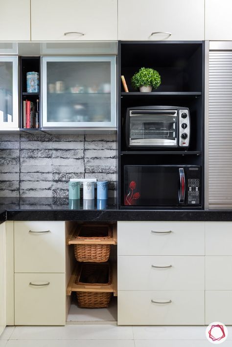 Clutter-free Kitchen High on Storage Kitchen Furniture Storage Cabinets, Oven Placement In Small Kitchen, Kitchen Cabinet Oven, Oven In Kitchen Cabinets, Otg Oven Placement In Kitchen, Kitchen Interior For Indian Kitchen, Kitchen Interior Oven, Modular Kitchen Trolley Design, Kitchen Cabnit Design