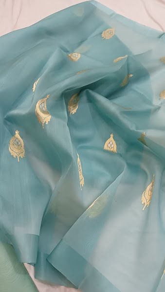 Banarasee pure handloom kora organza silk saree Kora Sarees, Kora Silk Sarees, Traditional Silk Saree, Organza Silk Saree, Fancy Sarees Party Wear, Organza Sarees, Stylish Sarees, Organza Saree, Fancy Sarees