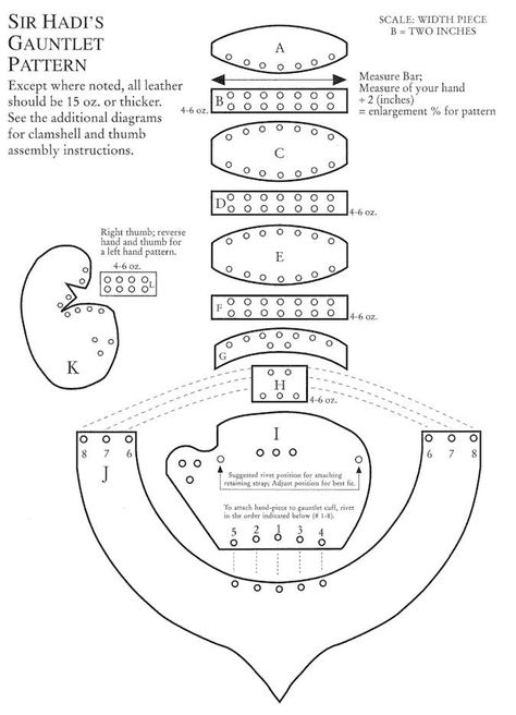 Sir Hadi's Gantlet Pattern. Gauntlet Pattern, Leather Greaves, Sca Armor, Leather Gauntlet, Leather Tutorial, Costume Armour, Leather Craft Projects, Leather Armor, Cosplay Tutorial