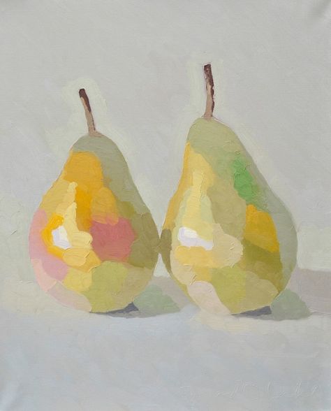 Love the color palette Pear Art, Lemon Art, Oil Pastel Art, Fruit Painting, Daily Painting, Still Life Art, Digital Art Design, Sketch Painting, Modern Abstract Painting