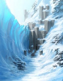 Dwarf Fortress Mountain Ice Base Gate to Prince of Valarium's Mountain Home by Patrick Spens Ice City Fantasy Art, Ice Palace Fantasy Art, Ice Castle Fantasy Art, Ice Fortress Fantasy Art, Frozen Mountains Fantasy Art, Dwarven City, Warhammer Fantasy Roleplay, Minecraft Medieval, Forgotten Realms