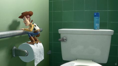 Guess the film this bathroom scene is from Bathroom Sketch, Bathroom Scene, Funky Bathroom, Famous Portraits, Downstairs Toilet, Toy Story 3, Bathroom Photos, Basement Bathroom, Bathroom Pictures