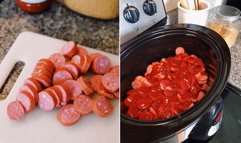 Crazy Simple Crockpot Barbecue Smoked Sausage – At Home With Natalie Barbecue Smoked Sausage, Bbq Smoked Sausage, Crockpot Barbecue, Simple Crockpot, Sausage Crockpot, Crockpot Dishes, Kielbasa, Smoked Sausage, Family Favorite Meals