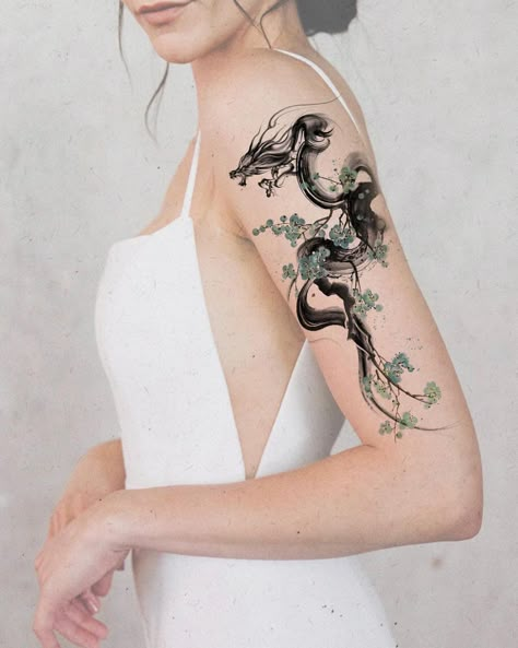 Dragon Tattoo Drawing, 42 Tattoo, Ram Tattoo, Around Arm Tattoo, 10 Tattoo, Tier Tattoo, Dragon Tattoo Art, Elbow Tattoo, Tattoos Infinity