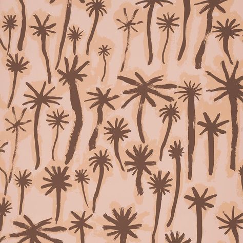 Palmitas - Coral Wallcoverings | Schumacher Abel Macias, Fabric Covered Walls, Eclectic Wallpaper, Schumacher Wallpaper, Coral Wallpaper, Bird Pillow, Paper Wallpaper, Fabric Birds, Tree Patterns