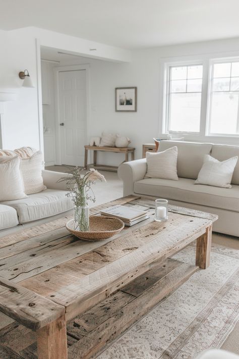 Get the perfect mix of rustic and cozy in farmhouse living rooms. Click for more ideas. White Farmhouse Living Room Ideas, Antique Farmhouse Living Room, Salon Farmhouse, Small Farmhouse Living Room, White Farmhouse Living Room, Joanna Gaines Living Room, Country Farmhouse Living Room, Dark Brown Leather Sofa, Coastal Farmhouse Living Room