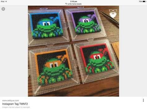 Perler Bead Coaster, Perler Coasters, Pixelated Art, Girls Crafts, Pictures Frames, Easy Perler Bead Patterns, Perler Creations, Nerd Crafts, Hamma Beads