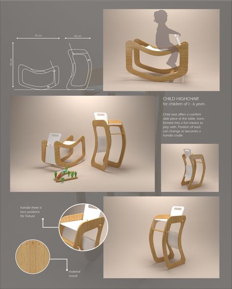 Accessible Furniture Design, Product Designer Aesthetic, Rocking Bed, Child Furniture, Industrial Design Portfolio, Presentation Board Design, Furniture Design Sketches, Furniture Design Ideas, Kursi Bar