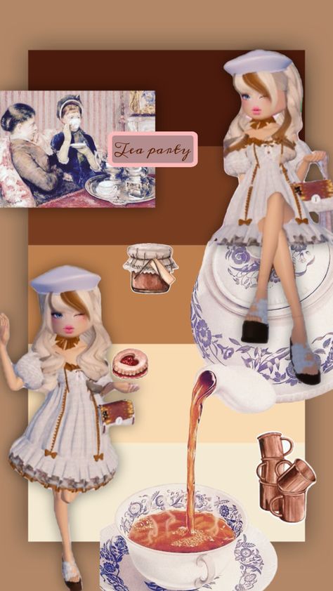 Here’s a cute DTI tea party outfit for you :D Tea Party Outfit, Tea Party Dress, Party Outfit, Tea Party, Dress To Impress, Party Dress, Tea