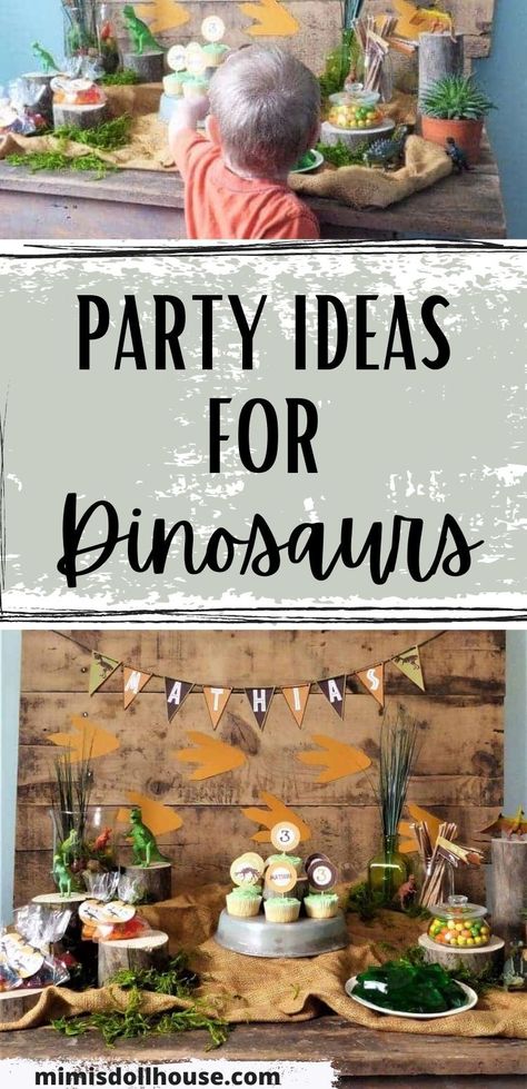 Dinosaur Party: Rustic Dinosaur Birthday Party Decorations. Looking for some ROAR-tastic dinosaur birthday party ideas? I'm sharing an awesome dinosaur party full of creative dinosaur party decorations! Be sure to check out all of our Dinosaur Party Ideas! Dinosaur Birthday Party Ideas, Dinosaur Party Ideas, Dinosaur Party Decorations, Dinosaur Birthday Party Decorations, Dinosaur Themed Birthday Party, Dino Birthday Party, Dino Birthday, Dino Party, Dinosaur Birthday Party