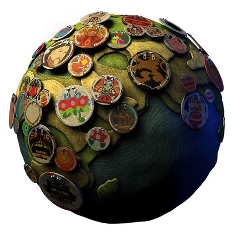 Earth from LittleBigPlanet Little Big Planet, Earth Art, Grad Cap, Mini Games, Character Designs, Adventure Time, The Magicians, Planets, Concept Art