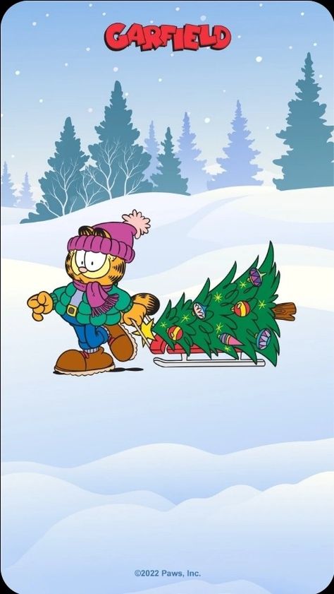 Winter Cartoon Aesthetic, Garfield Christmas Pfp, Garfield Christmas Wallpaper, Garfield Wallpaper Iphone Aesthetic, Baby Garfield Wallpaper, Cartoon Wallpaper Garfield, Christmas Garfield, Garfield Halloween, Paper Napkin Folding Ideas