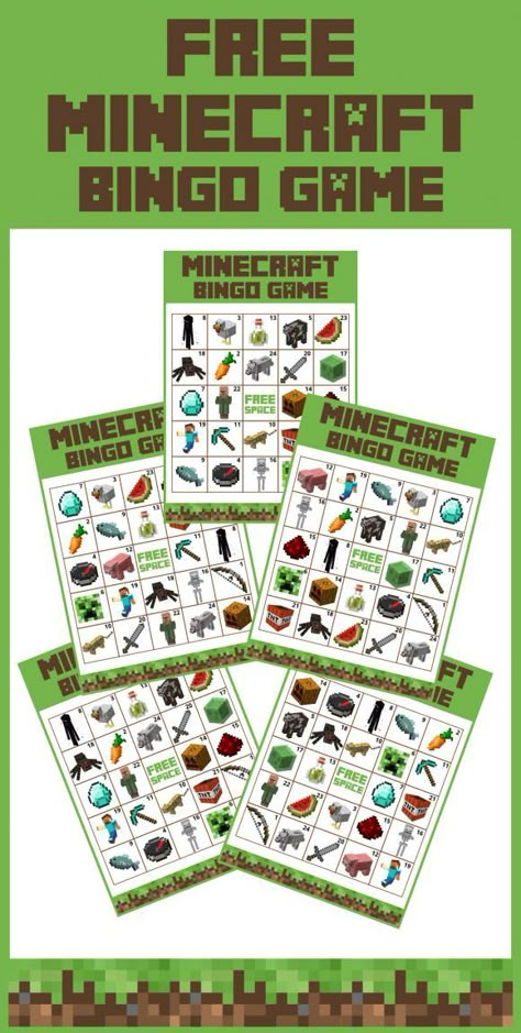 Get a free printable Minecraft bingo game for a fun activity to play at your Minecraft parties for both boy and girl birthdays! Minecraft Dort, Minecraft Bingo, Minecraft Classroom, Free Printable Minecraft, Minecraft Printable, Minecraft Party Games, Minecraft Activities, Printable Minecraft, Minecraft Diy