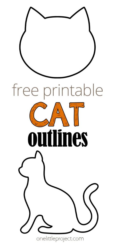 Over 15 free printable cat outline pages to use for crafts and coloring. There are 6 different cat templates that you can find in all different shapes and sizes! These simple cat shapes are perfect for kids crafts, school activities, learning games, or any activity where you might need an outline of a cat. Cat Doorstop Pattern Free Sewing, Felt Cat Pattern Templates, Christmas Cat Coloring Pages Free Printable, Ornament Shapes Free Printable, Dog Paw Template Free Printable, Easy Cat Crafts Preschool, Cat Ear Template, Cat Christmas Ornaments Diy, Cat Stencils Templates Free Printable