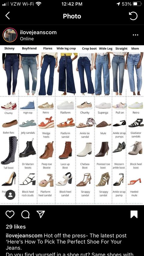 Shoes And Pants Guide, Botas Cortas Outfit, Mon Jeans, Shoe Chart, Moc Toe Boots, Types Of Jeans, Pretty Clothes, Interview Outfit, Casual Clothes