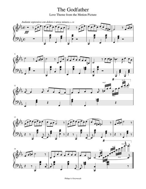 Print and download in PDF or MIDI The Godfather. Free sheet music for Piano. Made by philbob1409. Free Guitar Sheet Music, Musical Terms, Accordion Sheet Music, Popular Piano Sheet Music, Alto Saxophone Sheet Music, Sheet Music With Letters, Piano Sheet Music Letters, Accordion Music, Trumpet Sheet Music