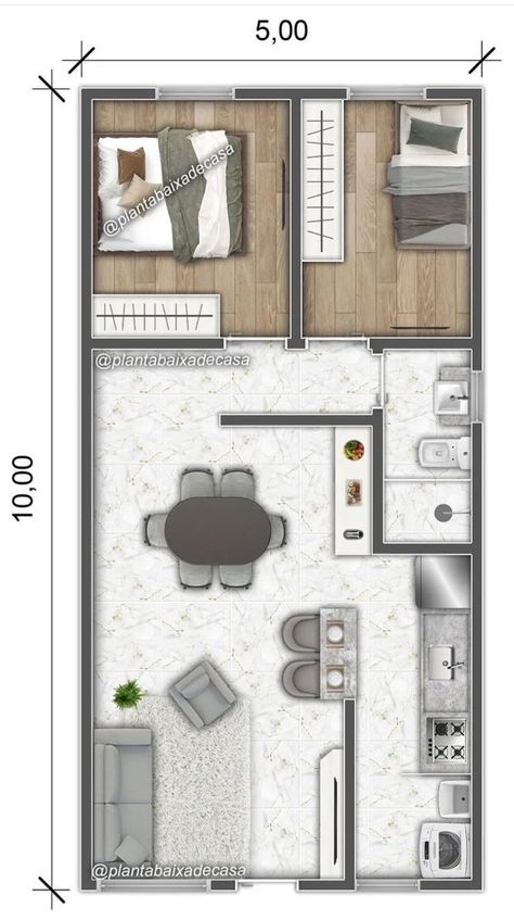 Small Apartment Plans, House Floor Design, Small House Floor Plans, Small Apartment Design, Apartment Floor Plans, Tiny House Floor Plans, House Construction Plan, Minimal House Design, House Layout Plans