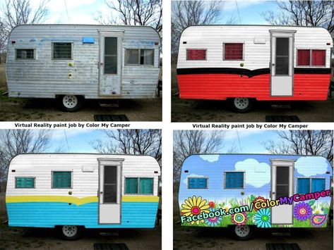 vintage camp trailer exterior paint ideas - Yahoo Search Results Image Search Results Exterior Paint Ideas, Trailer Exterior, Paint Rv, Vintage Trailer Remodel, Travel Trailer Decor, Vintage Camper Interior, Camper Art, Camper Interior Design, Camp Trailer