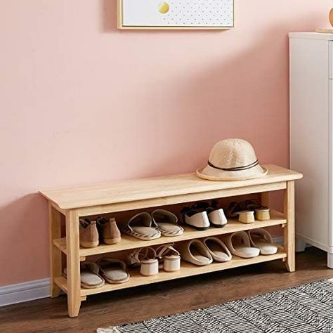 Amazon.com: XKZG Storage Bench Wooden Shoe Bench Simple Style Wood Entryway Bench Shoe Rack (Natural,47.2") : Home & Kitchen Farmhouse Shoe Rack, Bench Shoe Rack, Boot Shoe Rack, Shoe Storage Bench Entryway, Wood Entryway Bench, Wooden Storage Bench, Wood Entryway, Wood Shoe Rack, Shoe Rack Bench