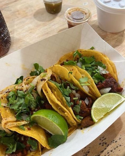 Street Tacos Catering, Tacos Al Pastor Aesthetic, Authentic Tacos, Street Tacos Chicken, Taco Platter, Taco Cart, Charro Beans, Tacos Al Pastor, Taco Stand