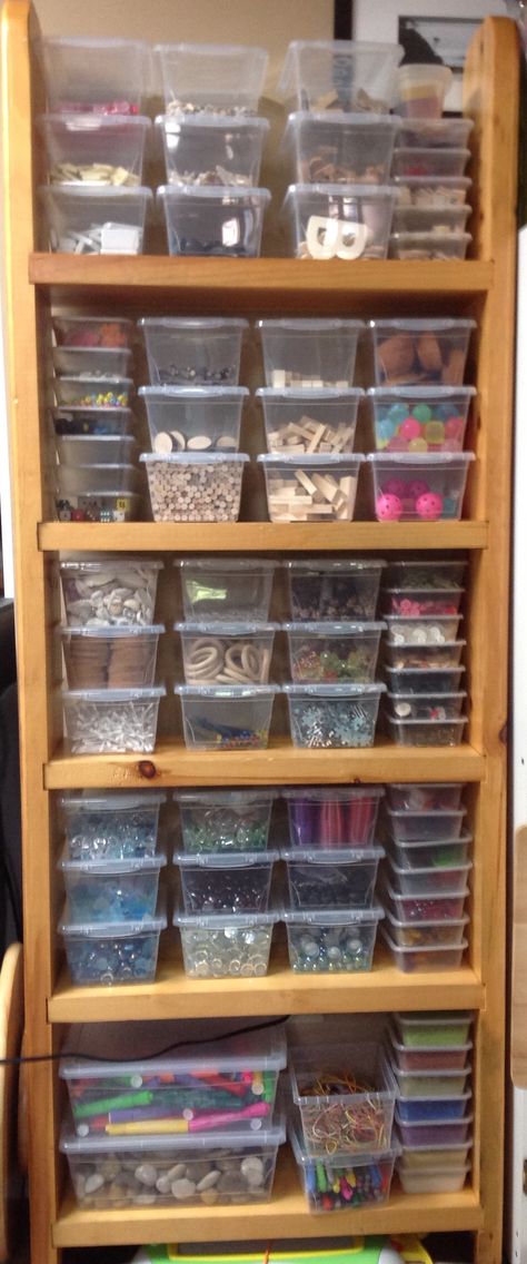 Loose parts organization, check! Eyfs Storage Ideas, Loose Part Storage, Loose Parts Storage Ideas, Loose Parts Organization, Preschool Loose Parts Ideas, Loose Parts Kindergarten Activities, Loose Parts Preschool, Loose Parts Storage, Parts Organization