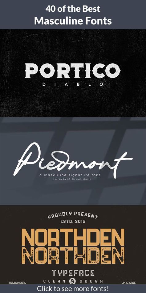 Free Masculine Fonts, Masculine Fonts For Men, Leather Graphic Design, Masculine Font Pairings, Masculine Design Graphic, Masculine Typography, Masculine Script Fonts, Masculine Graphic Design, Manly Fonts