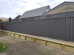 Retaining Wall With Fence On Top, Wall With Fence On Top, Retaining Wall With Fence, Steel Fence, The Fence, Next Step, Retaining Wall, The Colour, Fencing