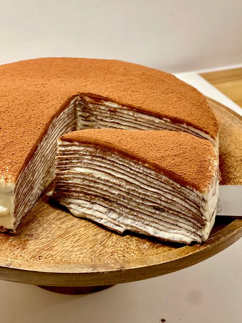 Tiramisu Crepe Cake, Cake Crepes, Crepes Recipe Breakfast, Happy 40, Best Tiramisu, Crepe Cake, Tiramisu Cake, Best Sweets, Crepe Recipes