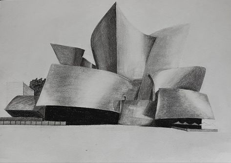 Walt Disney Concert Hall Sketch, Frank Gehry Architecture, Gehry Architecture, Deconstructivism, Walt Disney Concert Hall, Frank Gehry, Concert Hall, Architecture Sketch, Walt Disney