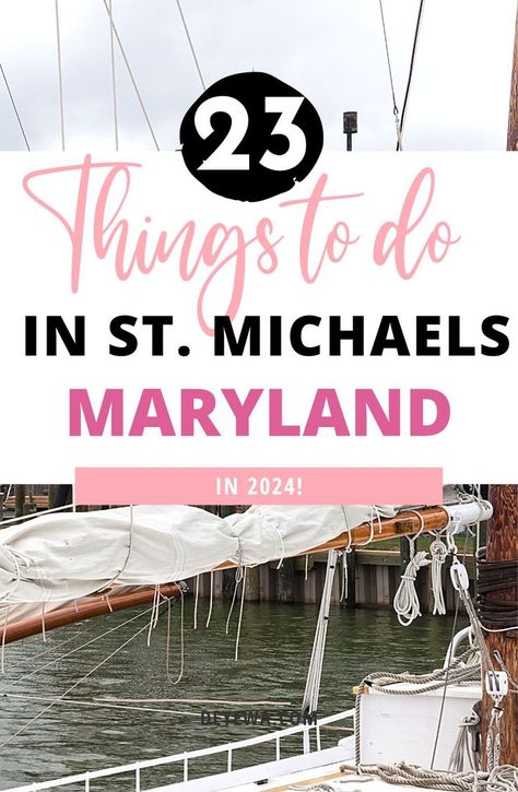 Are you looking for fantastic activities to engage in while in St. Michaels, MD? Your quest concludes right here! Our comprehensive list guarantees that you're fully equipped with the finest choices to relish throughout your visit. Whether you're interested in dining, wineries, museums, shopping, or sailing, St. Michaels provides a distinct experience tailored to every preference! Maryland Day Trips, Saint Michaels Maryland, St Michaels Maryland, Visit Maryland, Salisbury Maryland, Dc Trip, Dc Travel, List Of Activities, Vacation Tips