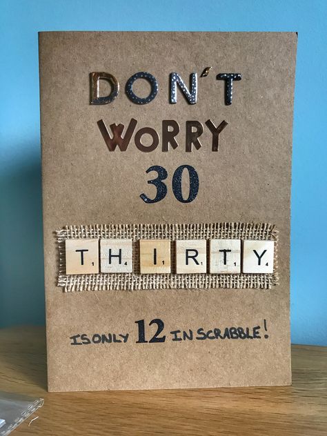 Handmade 30th birthday card 30th Birthday Scrapbook Ideas, 30th Birthday Card Ideas For Women, 30th Birthday Cards Handmade, 30th Birthday Activities, Dirty Thirty Birthday, Birthday Nail Art, 30th Birthday Men, 30th Birthday Card, 30th Birthday Cards