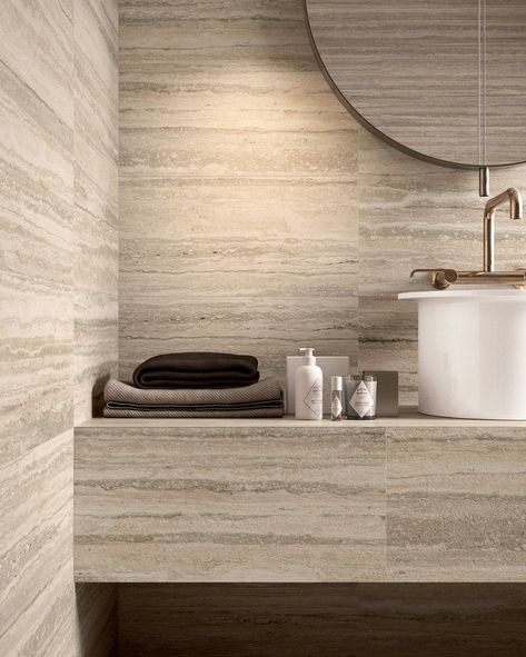 Travertine Bathroom, Restroom Design, Stone Interior, Travertine Marble, Travertine Stone, Travertine Tile, Bathroom Design Luxury, Bathroom Wall Tile, Brick Design