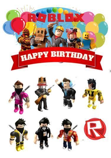 Free Printable Cake Topper, Roblox Happy Birthday, Happy Birthday Free Printable, Happy Birthday Free, Cake Happy Birthday, Roblox Cake, Topper Cake, Cake Topper, Free Printable