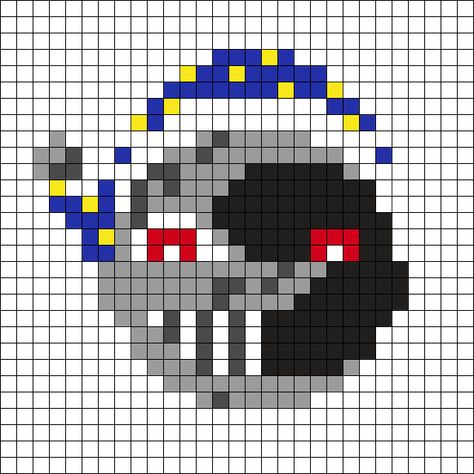 Fnaf Grid Art, Pixel Art Pattern Fnaf, Fnaf Alpha Pattern, Fnaf Kandi Pattern, Small Fuse Bead Ideas, Fnaf Perler Beads Pattern, Fnaf Pixel Art Grid, Fnaf Perler Beads, Fnaf Kandi