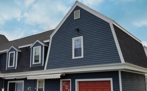 Installing Mastic Cedar Discovery Vinyl Siding transformed this Fall River, MA home! Made to mimic the look of natural wood shingles without the hassle, Mastic Cedar Discovery is a great option for homeowners. Call Care Free Homes for a free quote today 508-997-1111. #FallRiverMA #contractor #vinylsiding #mastic #cedardiscovery #shingles #siding #solardefense #rockharbor Marine Dusk Vinyl Siding, Mastic Vinyl Siding, Mastic Siding, Fall River Ma, Garage Apartment Plans, Roof Replacement, Cape Cod Ma, Wood Shingles, Garage Apartment