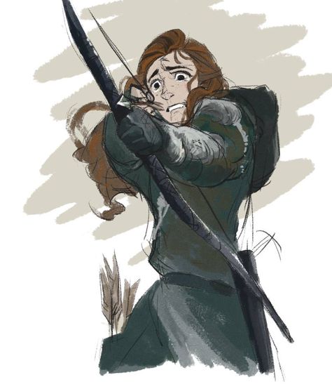 I really like this perspective along with the facial expression.. makes you wonder what she’s aiming at Evil Wizard Character Design, Archery Poses Reference, Ranger Character Design, Celine Kim, Woman Fighter, Cartoon Kunst, Arte Sketchbook, Arte Fantasy, Character Design References