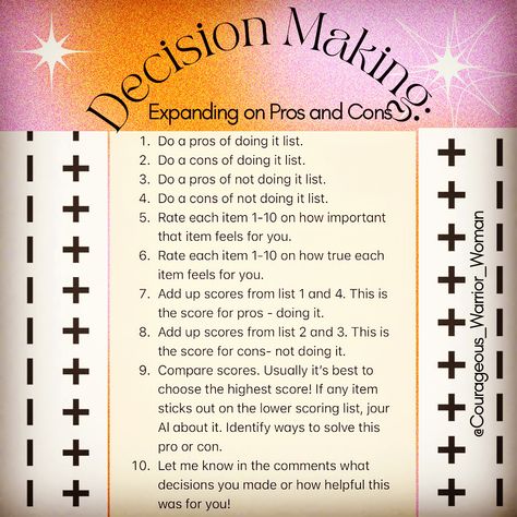 Decision Making Activities, Pros And Cons List, Social Skills Games, Decision Making Skills, Healing Journaling, Group Therapy, Gifted Kids, Decision Making, Life Purpose