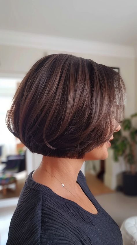 51 Short Hairstyles For Fine Hair That Add Body And Volume Short Layered Bobs For Fine Hair, Textured Bob For Fine Hair, Stacked Bob Haircut For Fine Hair, Short Haircuts For Fine Flat Hair, Girl Hair Styles, Short Hairstyles For Fine Hair, Dentist Art, Choppy Bob Hairstyles For Fine Hair, Kort Bob