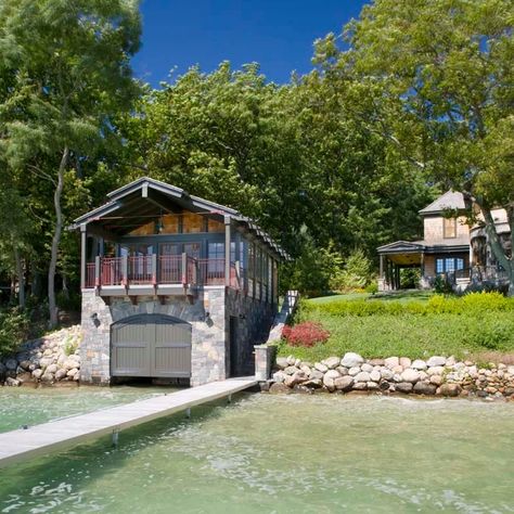 75 Boathouse Ideas You'll Love - July, 2022 | Houzz Boathouse Ideas, Beautiful Garage, Boathouse Design, Chalet House, Garage Pictures, Boat House, Garage Ideas, July 2022, Home Additions