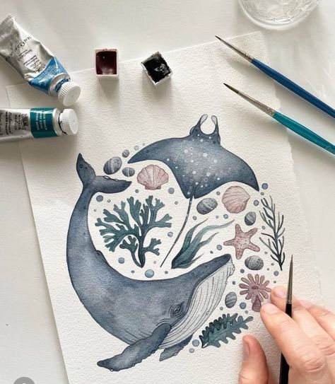 Advent Painting, Moon Watercolor, 수채화 그림, Watercolor Art Lessons, Book Art Diy, Art Inspiration Painting, Painting Art Projects, Book Art Drawings, Sketchbook Art Inspiration