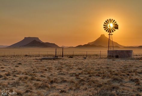 South Africa Nature, Karoo Landscape, South African Landscapes, Country Images, Farm Windmill, Africa Nature, Old Windmills, Wind Mills, Proudly South African