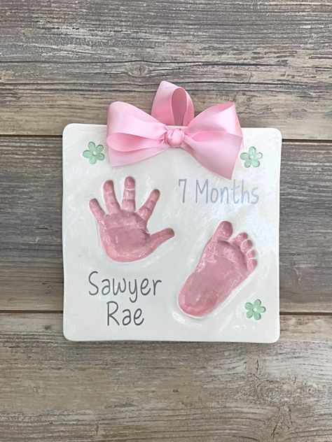 Hand Print Mold, Baby Art Crafts, 1 Samuel 1 27, Baby Keepsakes, Baby Footprint, Baby Handprint, Baby Painting, Baby Footprints, Baby Kit