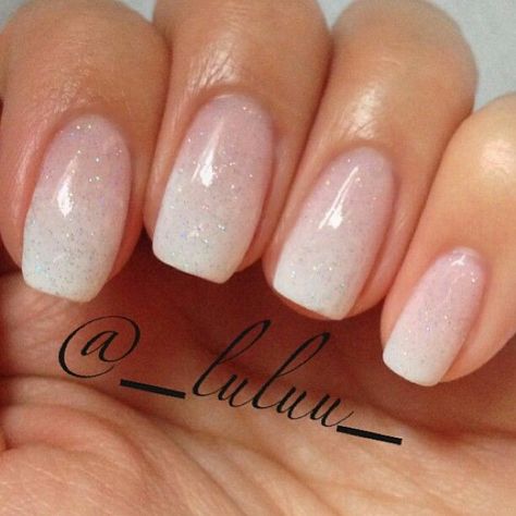 Sparkle Ombre French French Manicure Designs, Ombre Nails Glitter, French Manicure Nails, French Nail Art, Pink Nail Polish, Nail Art Wedding, Bride Nails, Pink Nail, Manicures Designs