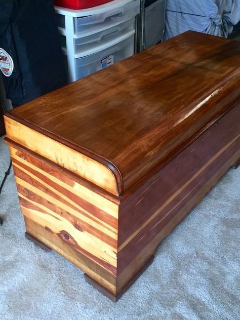 Chest Upcycle, Cedar Chest Redo, Furniture Repurposing, Chest Makeover, Geometric Tray, Wood Spa, Upcycle Storage, Mirror Makeover, Old Baskets