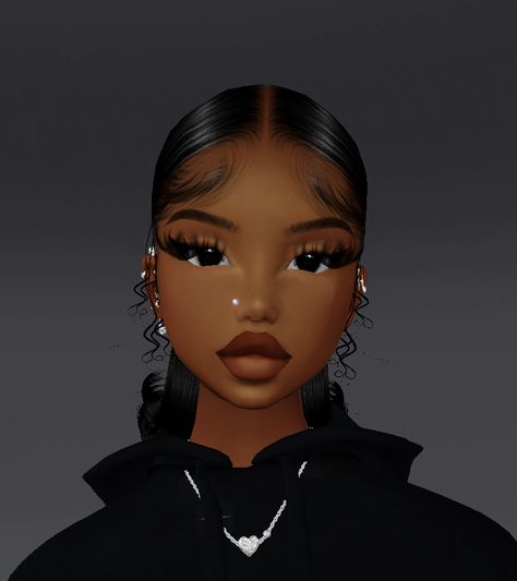 Pfp Baddie Aesthetic, Baddie Cartoon Characters, Baddie Cartoon Pfp Black Hair, Imvu Face Ideas Tutorial, Baddie Cartoon Pfp, Black Bratz Cartoon, Brat Doll Profile Pic Black Hair, Black Hair Bratz Doll Profile Pic, Baddie Cartoon