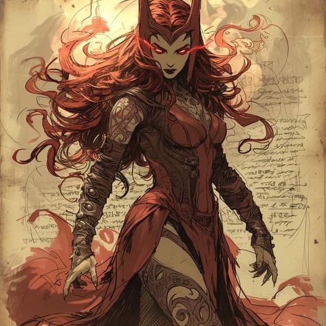 The Scarlet Witch Fanart, Wiccan Marvel Art, Scarlet Witch Concept Art Costume Design, Marvel Macbook Wallpaper Aesthetic, Scarlet Witch Fan Art, Scarlett Witch Drawing, Black Scarlet Witch, Evil Scarlet Witch, Scarlett Witch Fanart