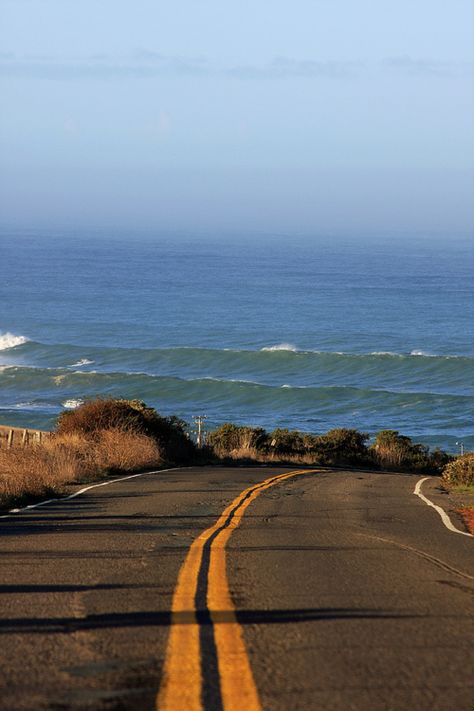 Roll Down Empty Road, Mendocino Coast, Winding Road, On The Road Again, Beautiful Destinations, Beach Life, The Words, Places To See, The Ocean