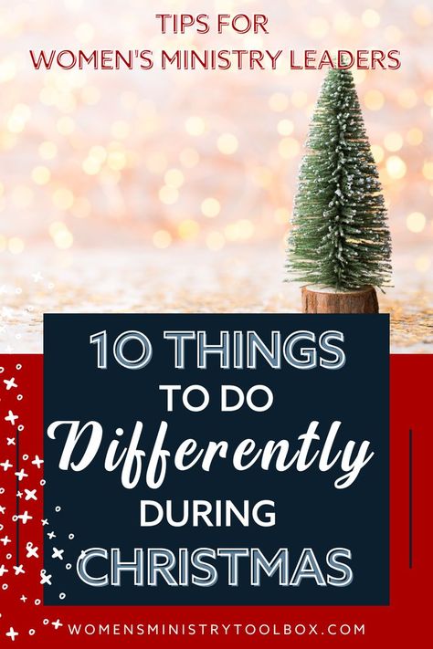 Christmas season and events are often filled with successes, failures, and regrets. If you want to make this your best season yet, you need to read this post with 10 Things I’d Do Differently as a Women’s Ministry Leader During the Christmas Season! Ladies Christmas Devotional, Women’s Ministry Christmas Ideas, Ladies Ministry Christmas Party Ideas, Womens Ministry Christmas Event, Christmas Devotions For Women, Christmas Womens Ministry Ideas, Womens Ministry Christmas Party Ideas, Women’s Christmas Party Ideas, Womens Christmas Party Ideas