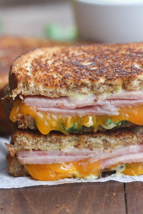 Grilled Ham And Cheese Sandwich, Grilled Ham And Cheese, Homemade Honey Mustard, Lunch Sandwiches, Tastes Better From Scratch, Grilled Ham, Freezer Breakfast Sandwiches, Dip Sauce, Ham And Cheese Sandwich